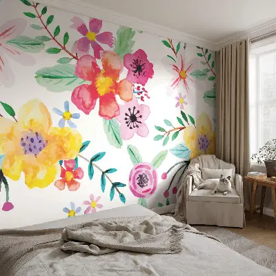 Papier peint photographique sur tissu non tissé fraîcheur florale