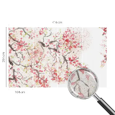 Papier peint photo sur tissu non tissé branches fleuries