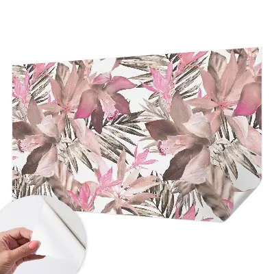 Papier peint photo imprimé sur tissu non tissé Fleurs exotiques