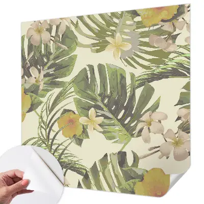Papier peint photo imprimé sur tissu non tissé flore exotique