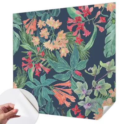 Papier peint photographique sur tissu non tissé fleurs tropicales