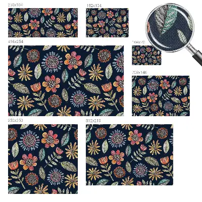 Papier peint photo sur tissu non tissé mosaïque florale