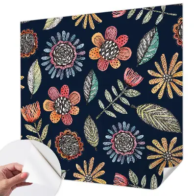 Papier peint photo sur tissu non tissé mosaïque florale