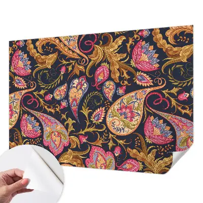 Papier peint intissé imprimé cachemire coloré