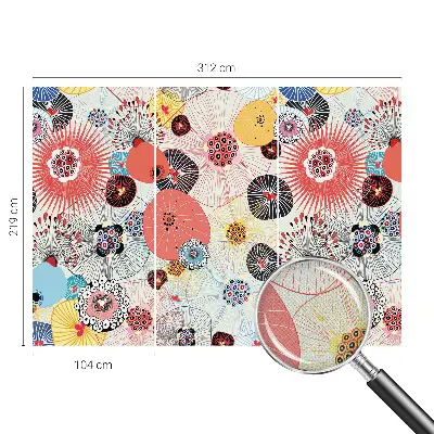Papier peint photographique sur tissu non tissé fleurs colorées