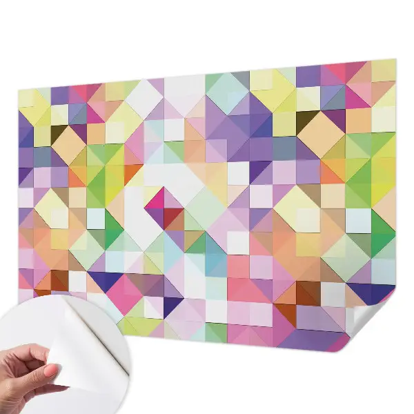 Papier peint photo imprimé sur tissu non tissé formes colorées