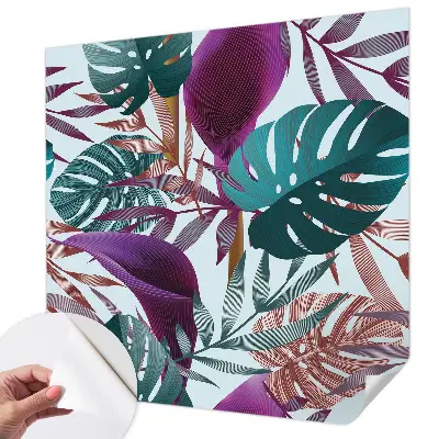 Papier peint photo imprimé sur tissu non tissé composition tropicale