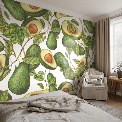 Papier peint tête de lit chambre adulte Avokádový vzor