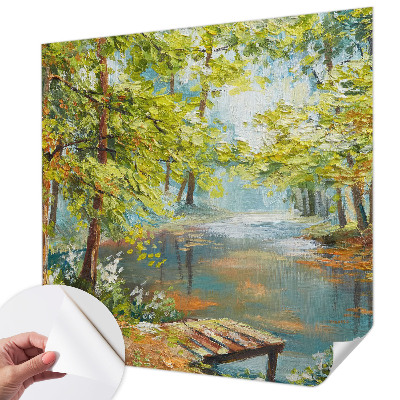 Déco papier peint salon Idylické jazero