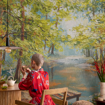 Déco papier peint salon Idylické jazero