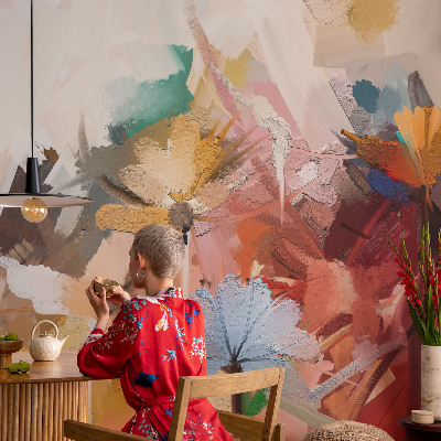 Papier peint chambre adulte cocooning Kvetinový abstrakt