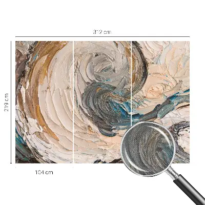 Papier peint intissé imprimé tourbillons colorés