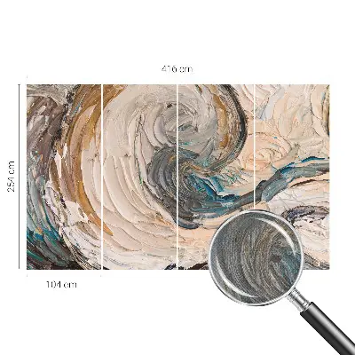 Papier peint intissé imprimé tourbillons colorés