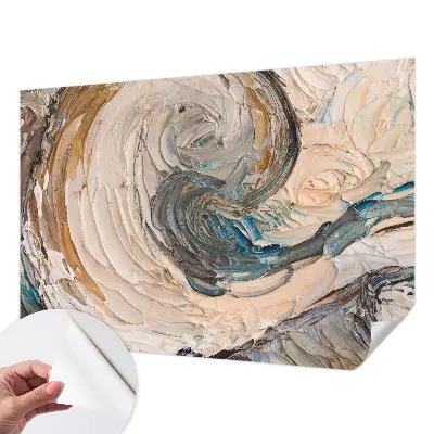 Papier peint intissé imprimé tourbillons colorés