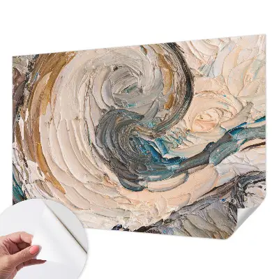 Papier peint intissé imprimé tourbillons colorés