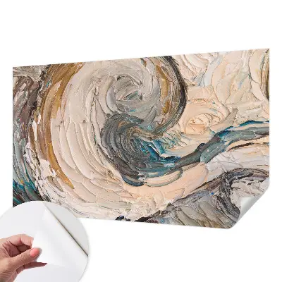 Papier peint intissé imprimé tourbillons colorés
