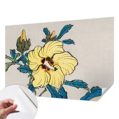 Papier peint photographique sur tissu non tissé fleur jaune
