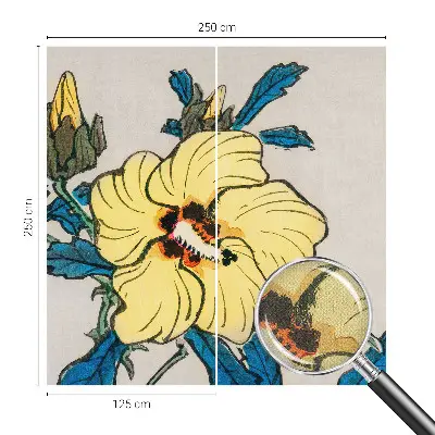 Papier peint photographique sur tissu non tissé fleur jaune