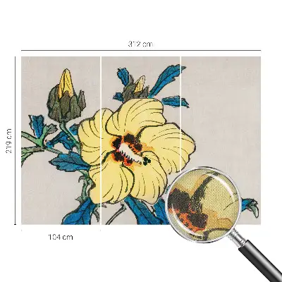 Papier peint photographique sur tissu non tissé fleur jaune