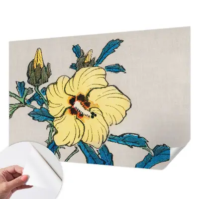 Papier peint photographique sur tissu non tissé fleur jaune