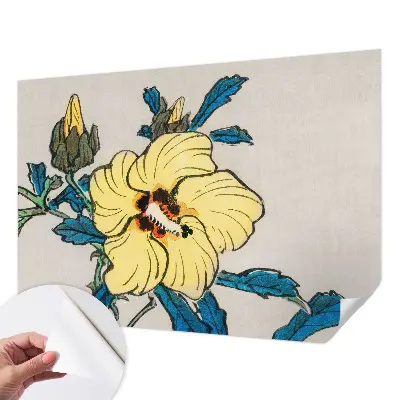Papier peint photographique sur tissu non tissé fleur jaune