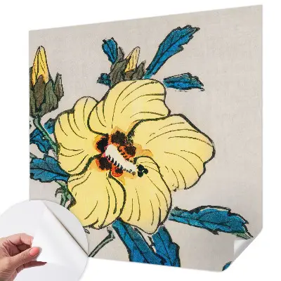 Papier peint photographique sur tissu non tissé fleur jaune