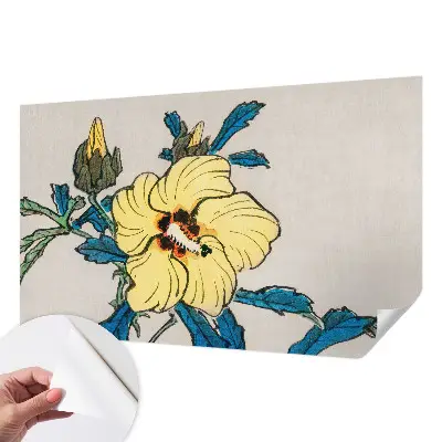 Papier peint photographique sur tissu non tissé fleur jaune