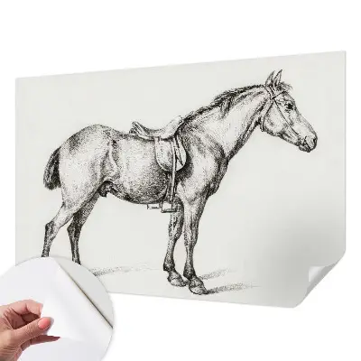 Papier peint photographique intissé Croquis d'un cheval