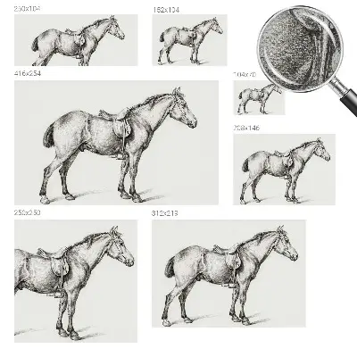 Papier peint photographique intissé Croquis d'un cheval