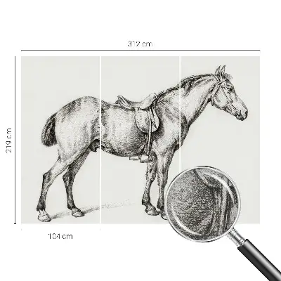 Papier peint photographique intissé Croquis d'un cheval