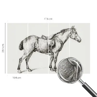 Papier peint photographique intissé Croquis d'un cheval