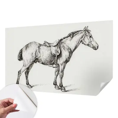Papier peint photographique intissé Croquis d'un cheval