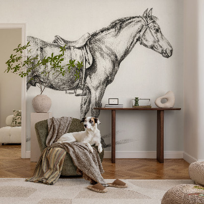 Papier peint tendance chambre adulte Náčrt koňa