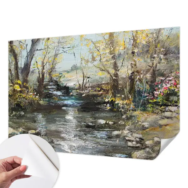 Papier peint photo imprimé sur tissu non tissé Ruisseau forestier