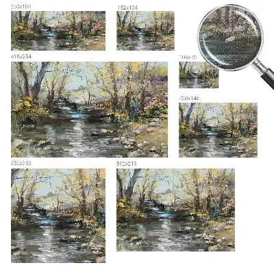 Papier peint photo imprimé sur tissu non tissé Ruisseau forestier