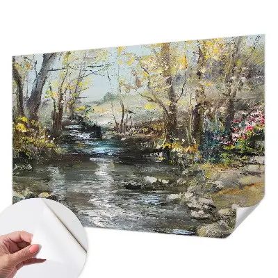 Papier peint photo imprimé sur tissu non tissé Ruisseau forestier