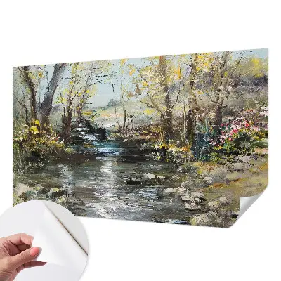 Papier peint photo imprimé sur tissu non tissé Ruisseau forestier