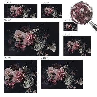 Papier peint photographique sur tissu non tissé composition florale