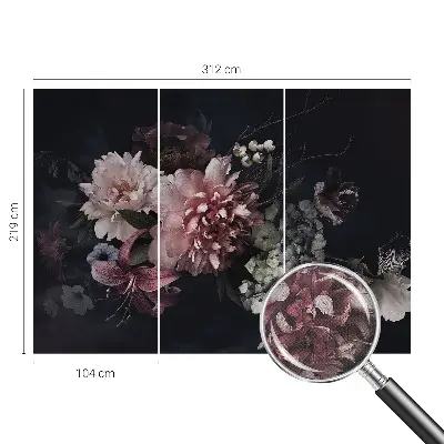 Papier peint photographique sur tissu non tissé composition florale