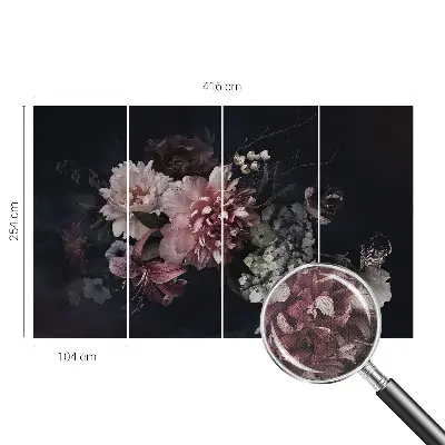 Papier peint photographique sur tissu non tissé composition florale