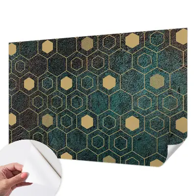 Papier peint intissé hexagones géométriques