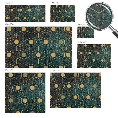 Papier peint intissé hexagones géométriques