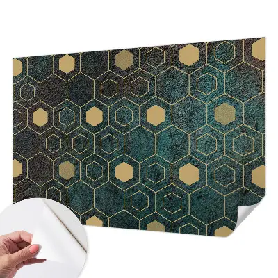 Papier peint intissé hexagones géométriques