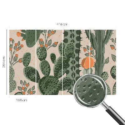 Papier peint intissé imprimé cactus verts