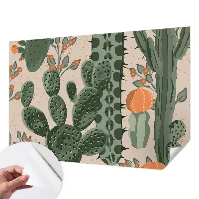Papier peint intissé imprimé cactus verts