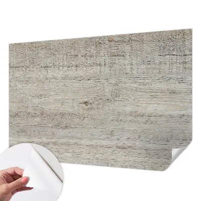 Papier peint photographique sur tissu non tissé anneaux en bois