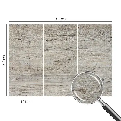 Papier peint photographique sur tissu non tissé anneaux en bois