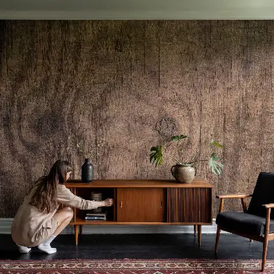 Papier peint photographique sur tissu non tissé Bois rustique