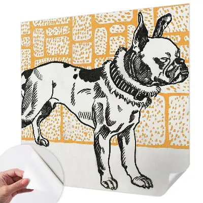 Papier peint photo sur tissu non tissé Chien rétro