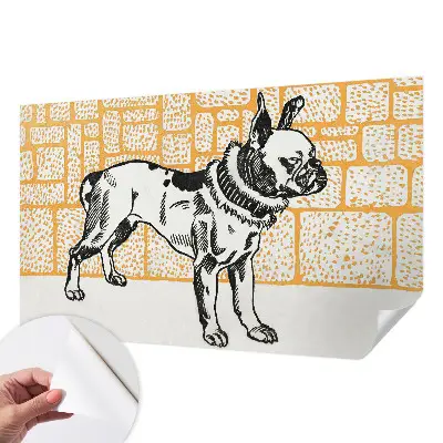 Papier peint photo sur tissu non tissé Chien rétro